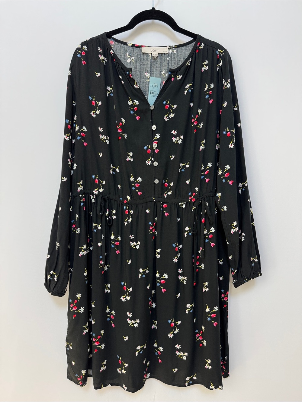 Loft Floral Black Dress